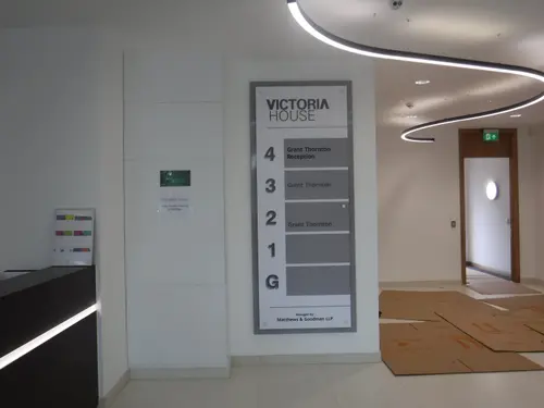 Internal floors directory sign, metal