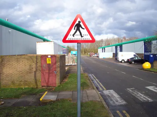 Road cross street sign