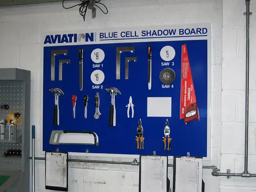 Notice board for organising tools