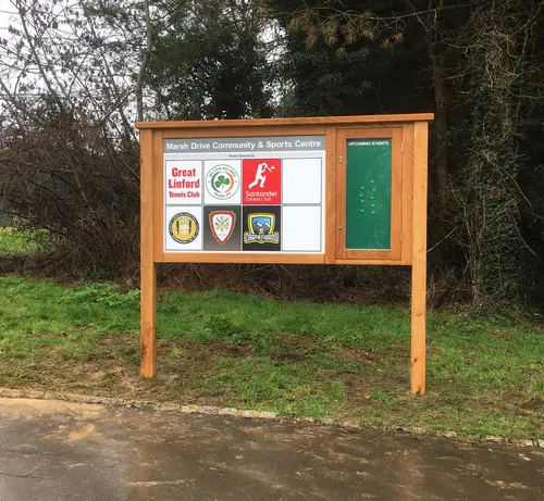 Metal painted information board