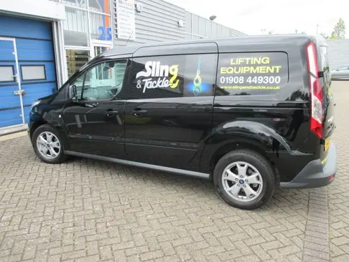 Black van graphics for Sling & Tackle Company