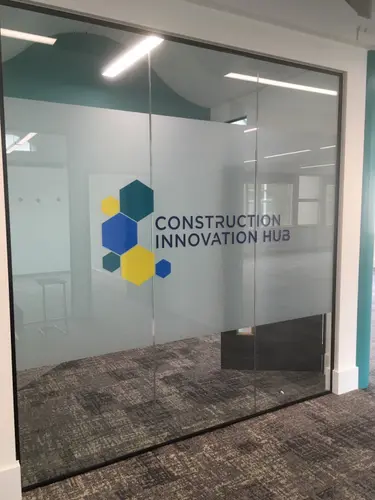 Glass partition frosting for privacy