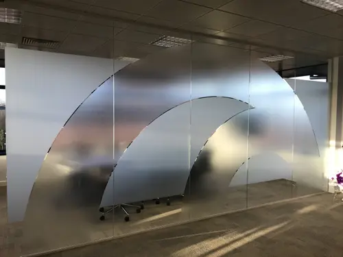 Meeting room window frosting