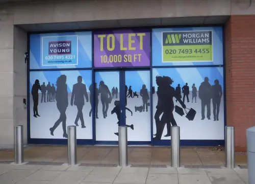 Horizontal window frosting stickers on glass window dividers