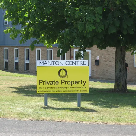Private property car park sign with clamp image