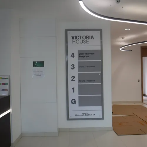 Internal floors directory sign, metal