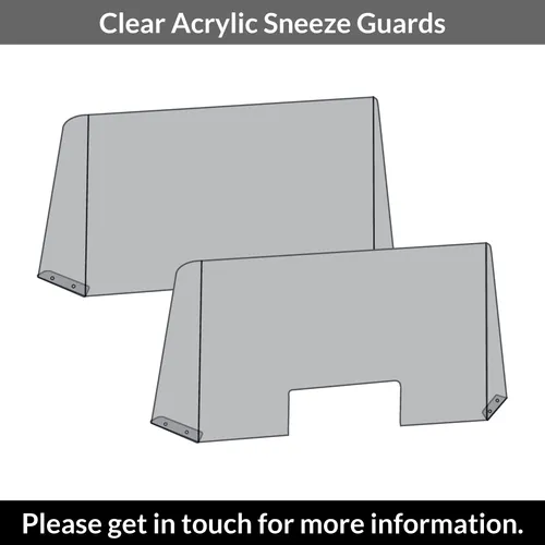 Clear acrylic sneeze guards