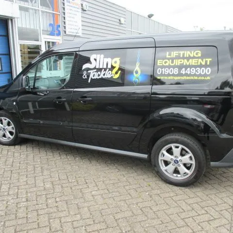 Black van graphics for Sling & Tackle Company